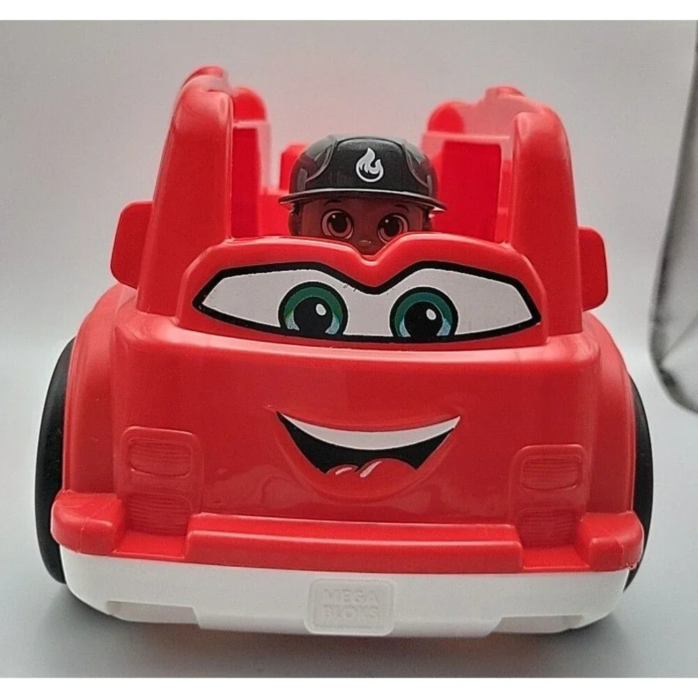 Mega Bloks Freddy Fire Truck Kids Toy Red GXX08 Truck & Buddy Block Only EUC